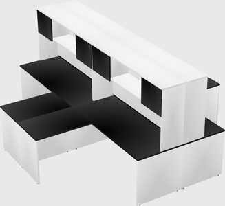 Quad l-shaped office desks