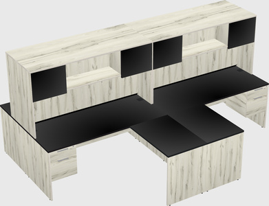 Quad l-shaped office desks