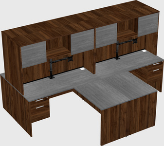 Quad l-shaped office desks