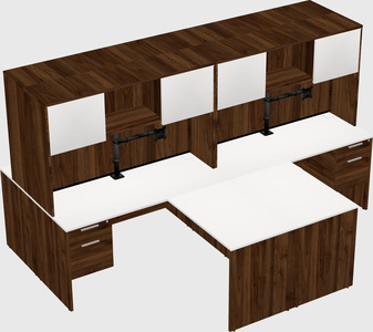 Quad l-shaped office desks