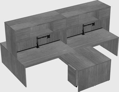Quad l-shaped office desks