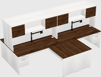 Quad l-shaped office desks