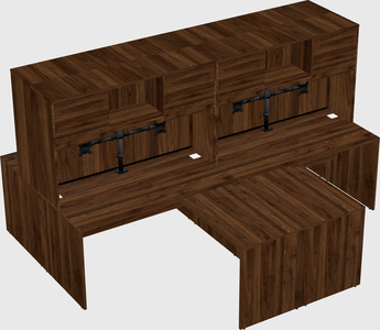 Quad l-shaped office desks