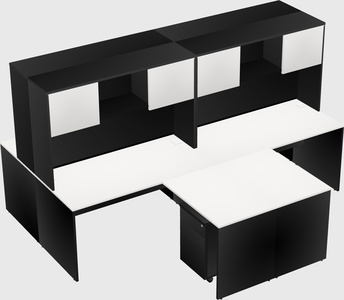 Quad l-shaped office desks