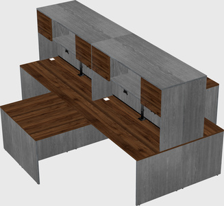 Quad l-shaped office desks