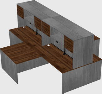 Quad l-shaped office desks