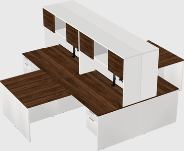 Quad l-shaped office desks