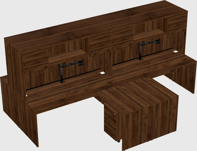 Quad l-shaped office desks