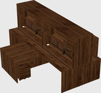 Quad l-shaped office desks