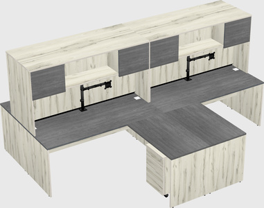 Quad l-shaped office desks