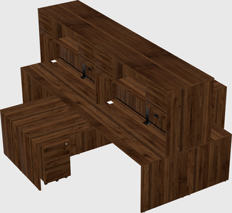 Quad l-shaped office desks