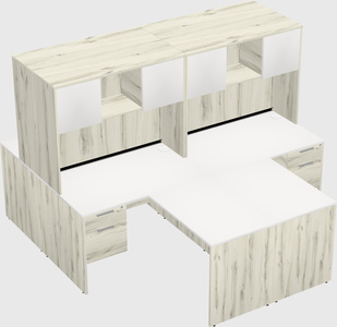 Quad l-shaped office desks