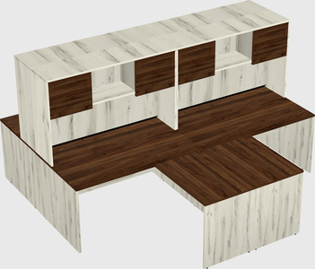 Quad l-shaped office desks