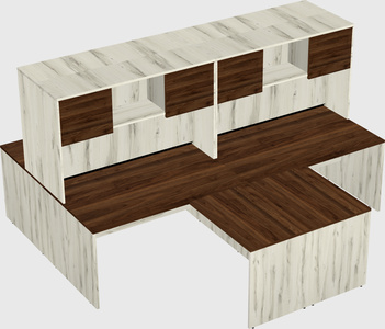 Quad l-shaped office desks