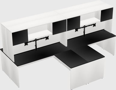 Quad l-shaped office desks