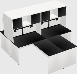Quad l-shaped office desks