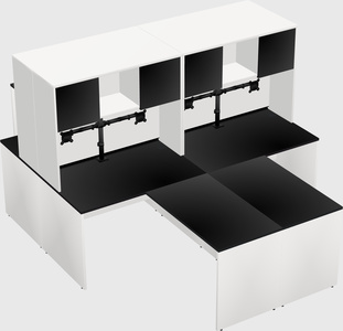 Quad l-shaped office desks