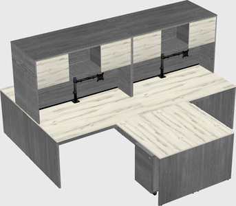 Quad l-shaped office desks