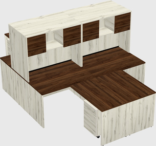 Quad l-shaped office desks