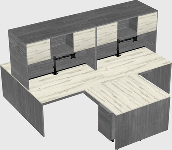 Quad l-shaped office desks