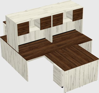 Quad l-shaped office desks
