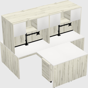 Quad l-shaped office desks