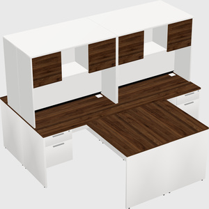 Quad l-shaped office desks