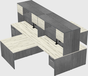 Quad l-shaped office desks