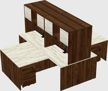 Quad l-shaped office desks
