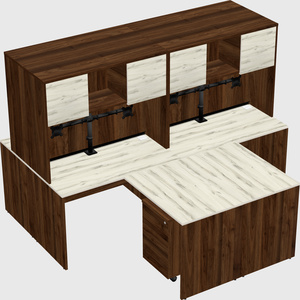 Quad l-shaped office desks