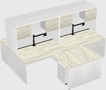 Quad l-shaped office desks