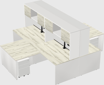 Quad l-shaped office desks