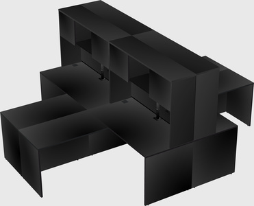 Quad l-shaped office desks