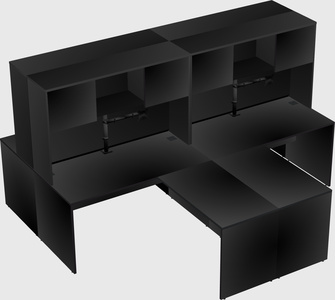 Quad l-shaped office desks