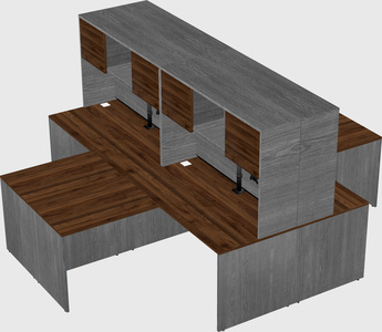Quad l-shaped office desks