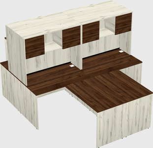 Quad l-shaped office desks