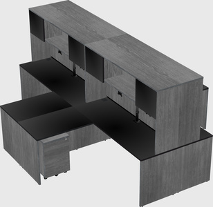Quad l-shaped office desks