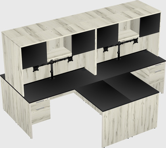 Quad l-shaped office desks