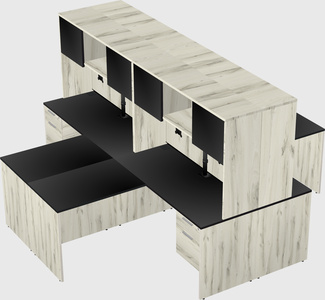 Quad l-shaped office desks