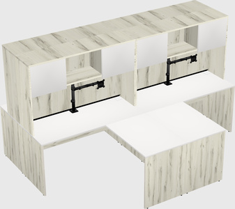 Quad l-shaped office desks