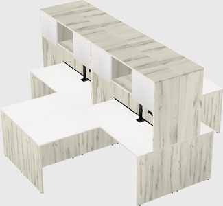 Quad l-shaped office desks