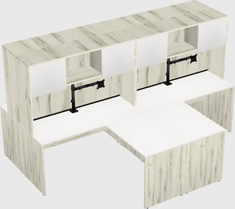 Quad l-shaped office desks