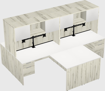 Quad l-shaped office desks