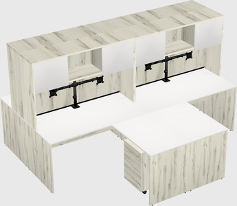 Quad l-shaped office desks
