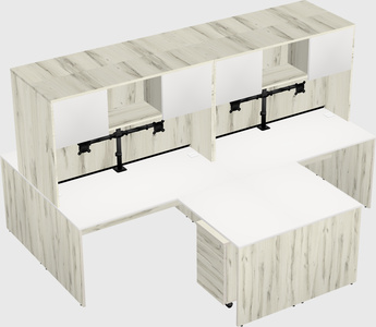 Quad l-shaped office desks