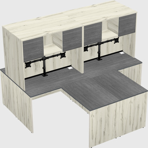 Quad l-shaped office desks