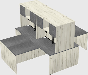 Quad l-shaped office desks