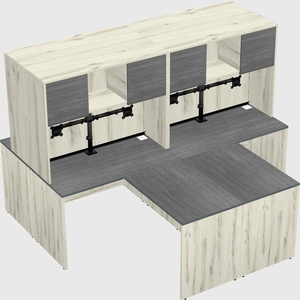 Quad l-shaped office desks