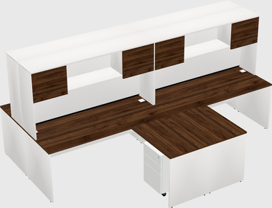 Quad l-shaped office desks