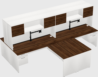 Quad l-shaped office desks